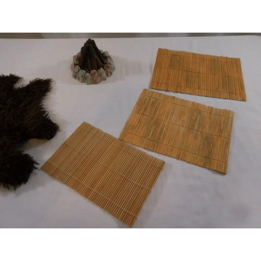 American Girl Doll Kaya Replacement Tule + Brown Faux Fur Blanket +  Wood Fire P